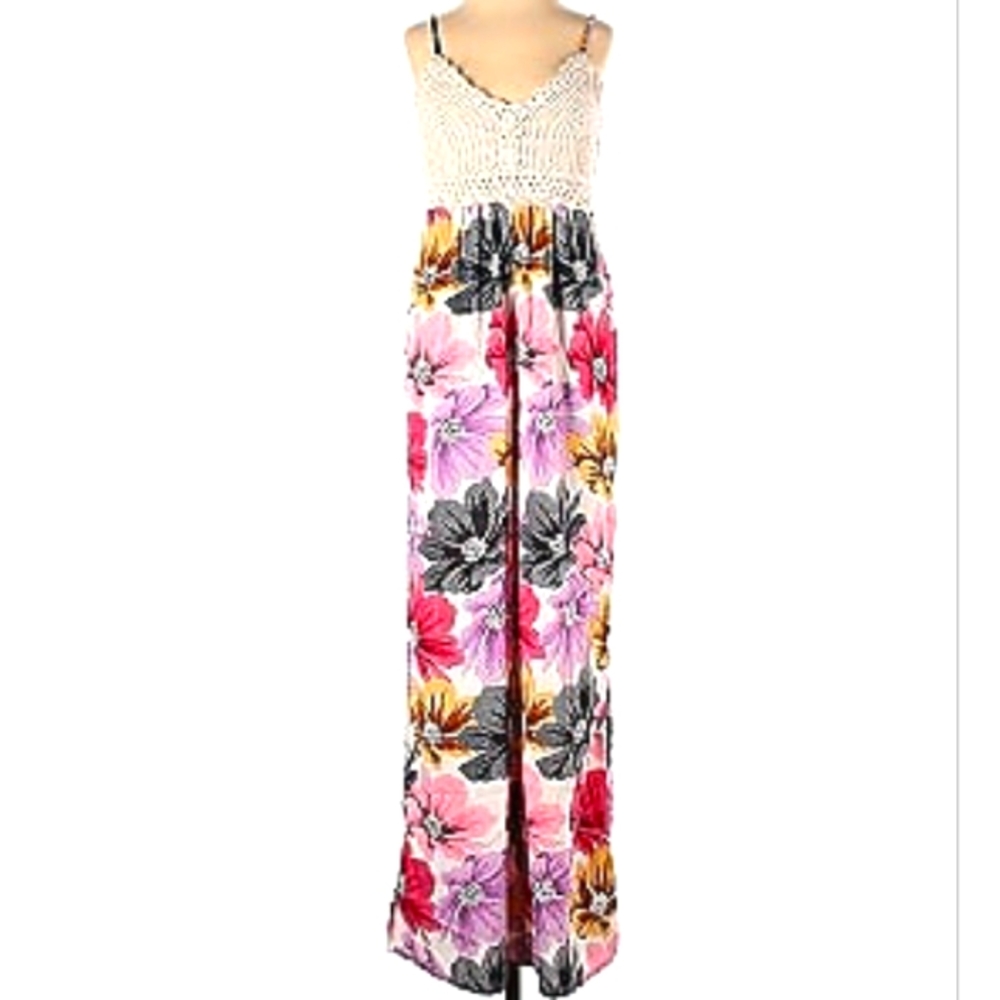 B.O.G Collective Floral Crochet Jumpsuit Romper